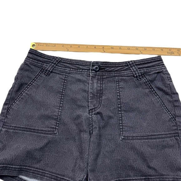 Prana Tess Organic Cotton Charcoal Gray Lace Print Shorts Size 8 - Picture 7 of 10